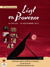 Festival Liszt en Provence. Du 26 juillet au 21 août 2015 à Uchaux. Vaucluse. 
